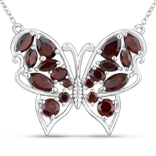 4.60 Carat Genuine Garnet .925 Sterling Silver Necklace on sale at MyriadMart