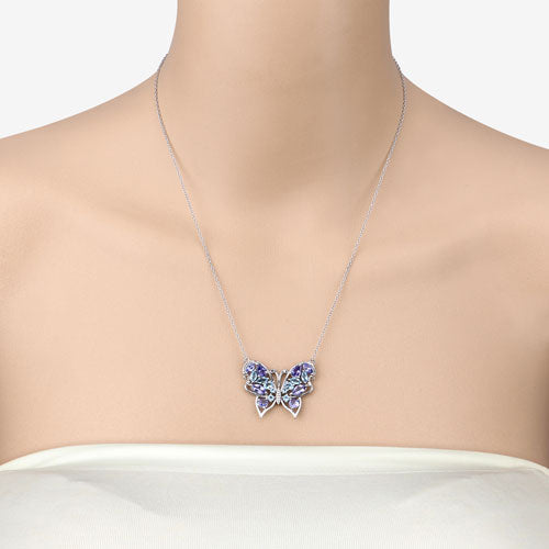 3.60 Carat Genuine Tanzanite and Swiss Blue Topaz .925 Sterling Silver Necklace on sale at MyriadMart