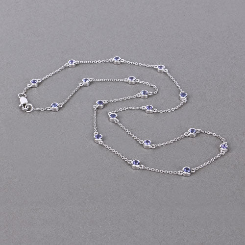 1.80 Carat Genuine Tanzanite .925 Sterling Silver Necklace on sale at MyriadMart