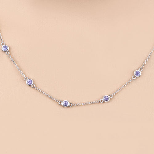 1.80 Carat Genuine Tanzanite .925 Sterling Silver Necklace on sale at MyriadMart