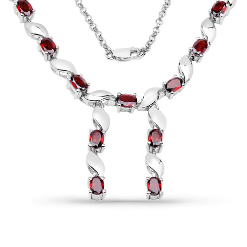 7.65 Carat Genuine Garnet .925 Sterling Silver Necklace on sale at MyriadMart