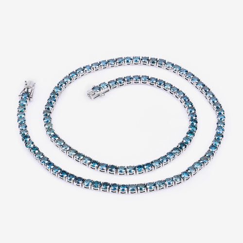33.24 Carat Genuine Blue Diamond 14K White Gold Necklace on sale at MyriadMart