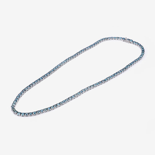33.24 Carat Genuine Blue Diamond 14K White Gold Necklace on sale at MyriadMart