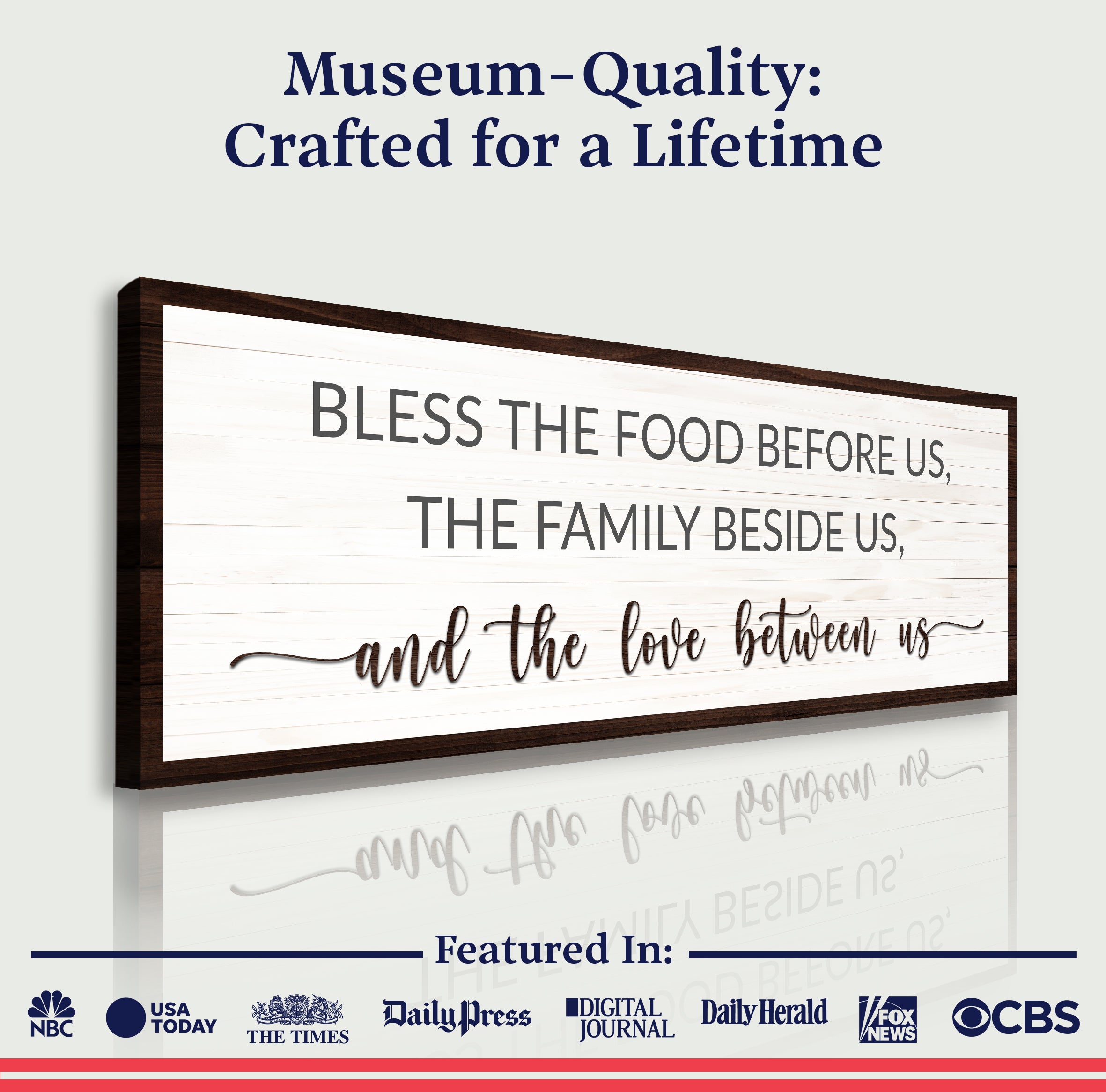 Bless The Food Before Us And The Love Between Us Sign II on sale at MyriadMart