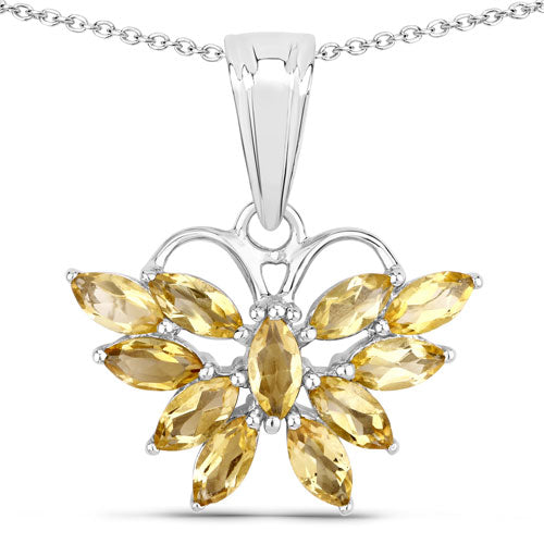 1.32 Carat Genuine Citrine .925 Sterling Silver Pendant on sale at MyriadMart