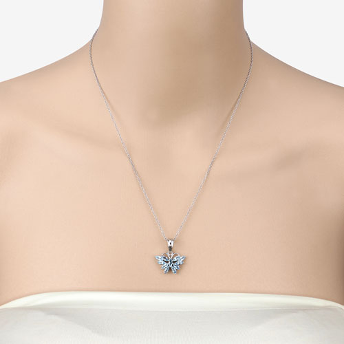 1.76 Carat Genuine Swiss Blue Topaz .925 Sterling Silver Pendant on sale at MyriadMart