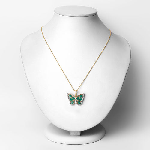 1.91 Carat Genuine Emerald and White Zircon .925 Sterling Silver Pendant on sale at MyriadMart