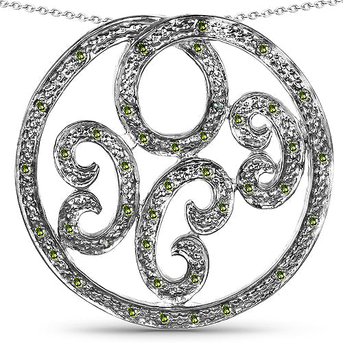 0.22 Carat Genuine Green Diamond .925 Sterling Silver Pendant on sale at MyriadMart