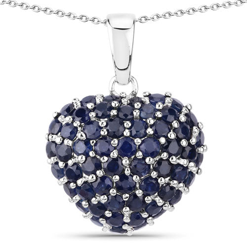 7.26 Carat Genuine Blue Sapphire .925 Sterling Silver Pendant on sale at MyriadMart
