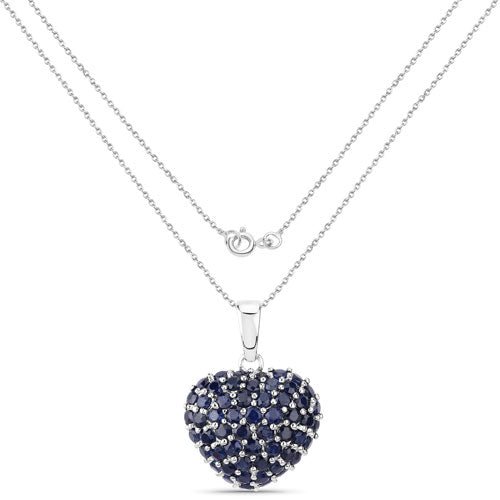 7.26 Carat Genuine Blue Sapphire .925 Sterling Silver Pendant on sale at MyriadMart