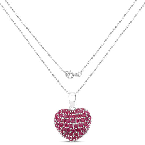 8.58 Carat Genuine Ruby .925 Sterling Silver Pendant on sale at MyriadMart