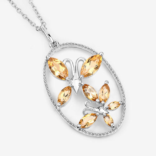2.30 Carat Genuine Citrine .925 Sterling Silver Pendant on sale at MyriadMart