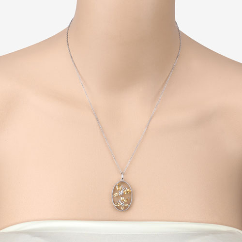 2.30 Carat Genuine Citrine .925 Sterling Silver Pendant on sale at MyriadMart
