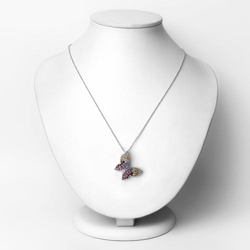 1.62 Carat Genuine Multi Stones .925 Sterling Silver Pendant on sale at MyriadMart