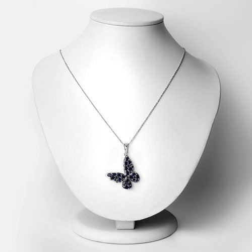 4.36 Carat Genuine Blue Sapphire .925 Sterling Silver Pendant on sale at MyriadMart