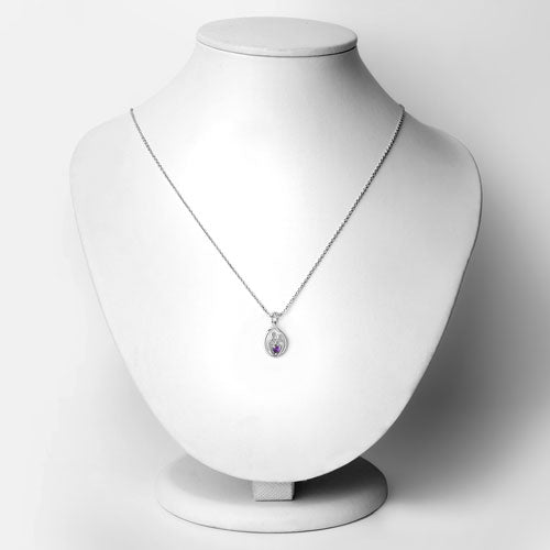 0.15 Carat Genuine Amethyst .925 Sterling Silver Pendant on sale at MyriadMart