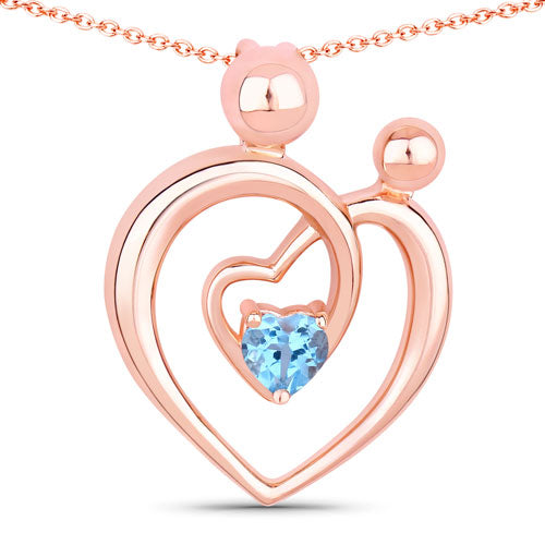 0.28 Carat Genuine Swiss Blue Topaz .925 Sterling Silver Pendant on sale at MyriadMart