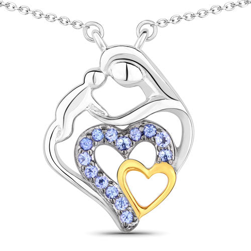 0.28 Carat Genuine Tanzanite .925 Sterling Silver Pendant on sale at MyriadMart
