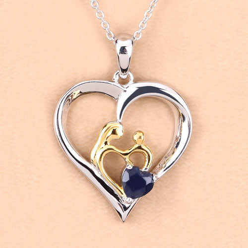 0.50 Carat Genuine Blue Sapphire .925 Sterling Silver Pendant on sale at MyriadMart