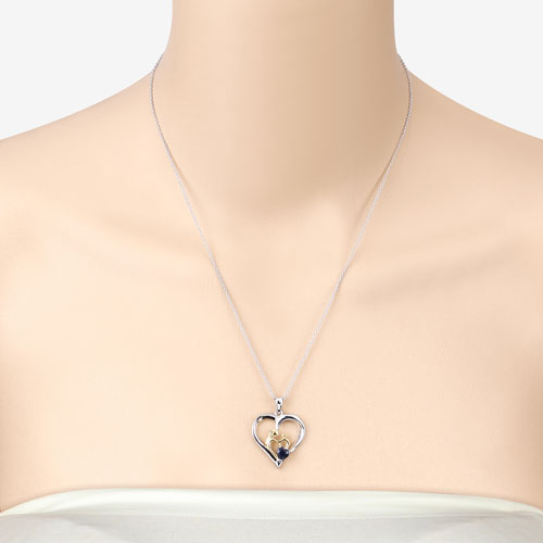 0.50 Carat Genuine Blue Sapphire .925 Sterling Silver Pendant on sale at MyriadMart