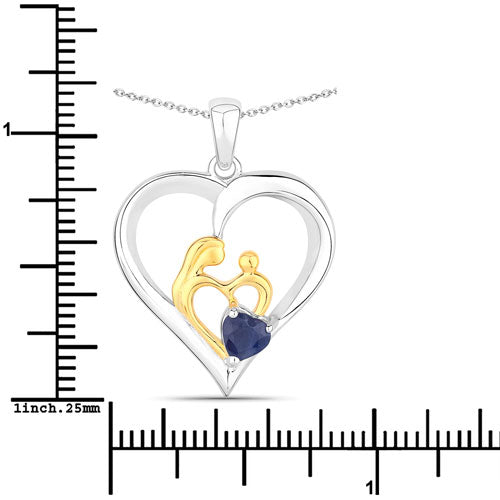 0.50 Carat Genuine Blue Sapphire .925 Sterling Silver Pendant on sale at MyriadMart