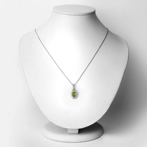 1.90 Carat Genuine Peridot and Lab Grown Diamond .925 Sterling Silver Pendant on sale at MyriadMart