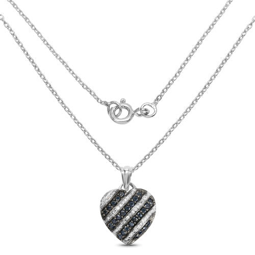 1.55 Carat Genuine Blue Sapphire and White Topaz .925 Sterling Silver Pendant on sale at MyriadMart