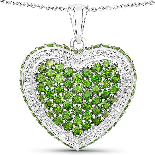 4.62 Carat Genuine Chrome Diopside .925 Sterling Silver Pendant on sale at MyriadMart