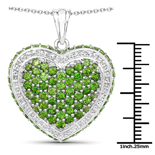4.62 Carat Genuine Chrome Diopside .925 Sterling Silver Pendant on sale at MyriadMart