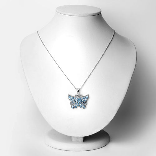 4.84 Carat Genuine Swiss Blue Topaz .925 Sterling Silver Pendant on sale at MyriadMart