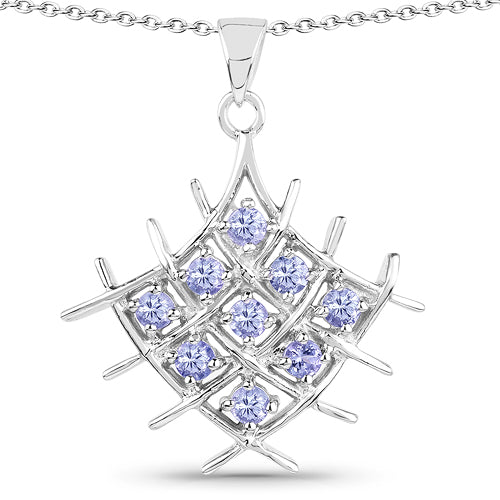 0.90 Carat Genuine Tanzanite .925 Sterling Silver Pendant on sale at MyriadMart