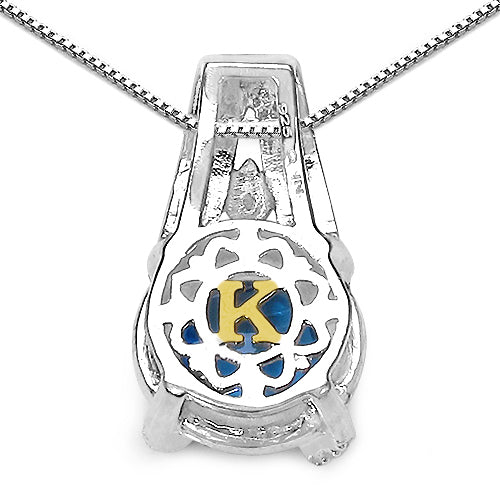 4.94 Carat Genuine Swiss Blue Topaz, Blue Diamond & White Diamond .925 Sterling Silver Pendant on sale at MyriadMart