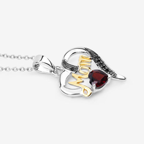 0.55 Carat Genuine Garnet and Black Spinel .925 Sterling Silver Pendant on sale at MyriadMart