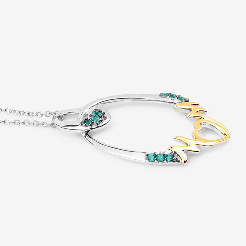 0.15 Carat Genuine Emerald .925 Sterling Silver Pendant on sale at MyriadMart