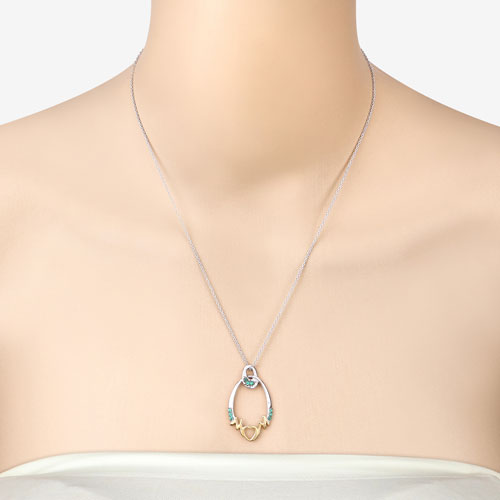 0.15 Carat Genuine Emerald .925 Sterling Silver Pendant on sale at MyriadMart