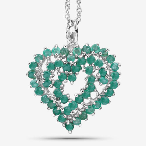 1.53 Carat Genuine Emerald .925 Sterling Silver Pendant on sale at MyriadMart