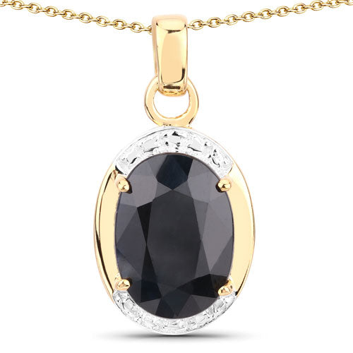 7.50 Carat Genuine Black Sapphire .925 Sterling Silver Pendant on sale at MyriadMart