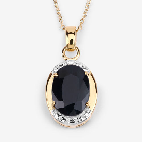 7.50 Carat Genuine Black Sapphire .925 Sterling Silver Pendant on sale at MyriadMart
