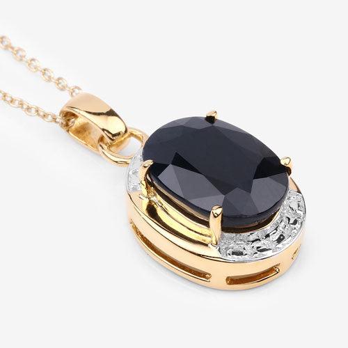 7.50 Carat Genuine Black Sapphire .925 Sterling Silver Pendant on sale at MyriadMart