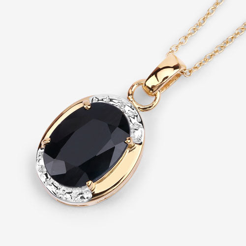 7.50 Carat Genuine Black Sapphire .925 Sterling Silver Pendant on sale at MyriadMart