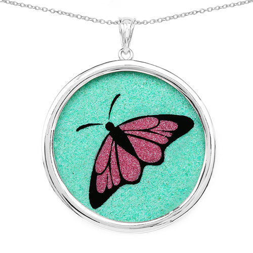 29.50 Carat Genuine Emerald .925 Sterling Silver Pendant on sale at MyriadMart