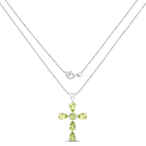 2.24 Carat Genuine Peridot .925 Sterling Silver Pendant on sale at MyriadMart