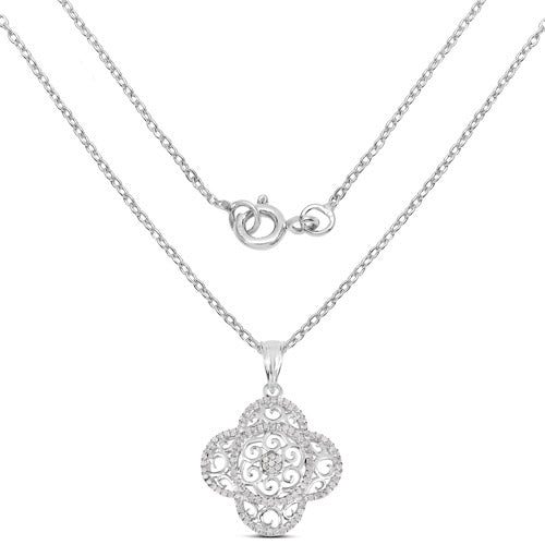 0.57 Carat Genuine White Diamond .925 Sterling Silver Pendant on sale at MyriadMart