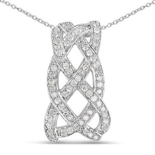 0.54 Carat Genuine White Diamond .925 Sterling Silver Pendant on sale at MyriadMart