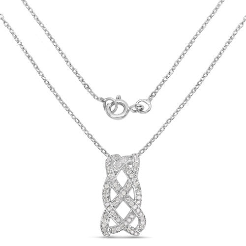 0.54 Carat Genuine White Diamond .925 Sterling Silver Pendant on sale at MyriadMart