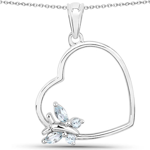 0.25 Carat Genuine Blue Topaz .925 Sterling Silver Pendant on sale at MyriadMart