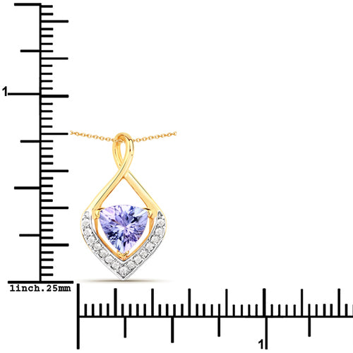0.96 Carat Genuine Tanzanite and White Topaz .925 Sterling Silver Pendant on sale at MyriadMart