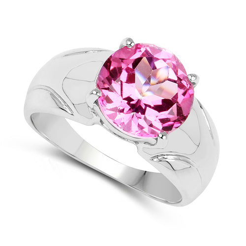 4.55 Carat Genuine Pink Topaz .925 Sterling Silver Ring on sale at MyriadMart