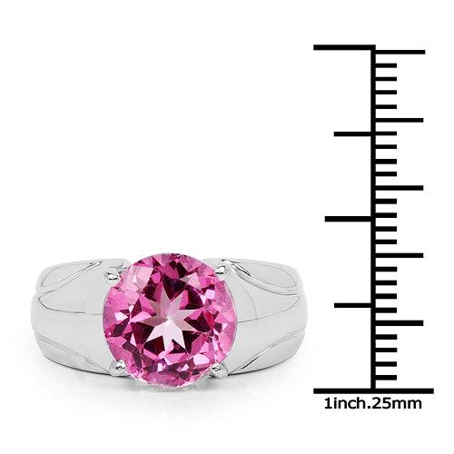 4.55 Carat Genuine Pink Topaz .925 Sterling Silver Ring on sale at MyriadMart