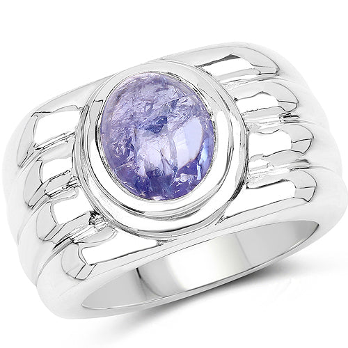 3.55 Carat Genuine Tanzanite .925 Sterling Silver Ring on sale at MyriadMart